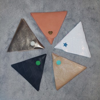 Porte monnaie origami cuir