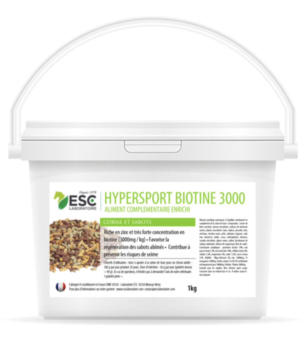 Hypersport biotine 3000 – Biotine cheval – Formule concentrée 3000mg/kg