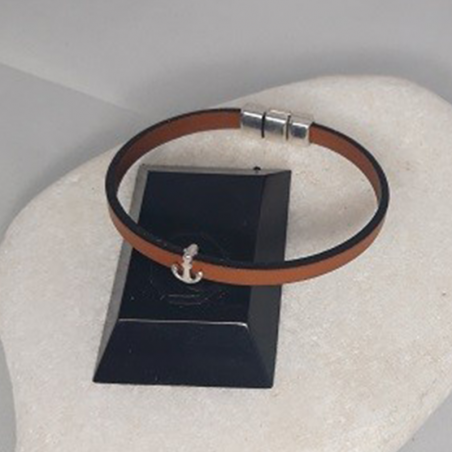 BRACELET HOMME CUIR FAUVE