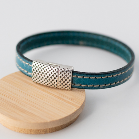 BRACELET MIXTE CUIR BLEU...