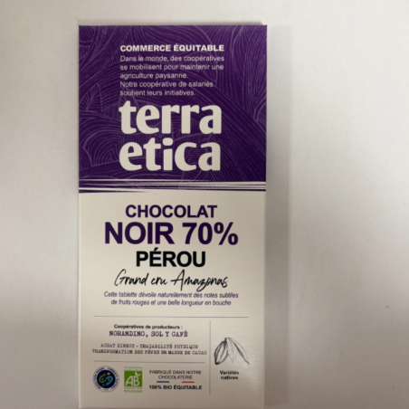 Tablette chocolat noir 70%...